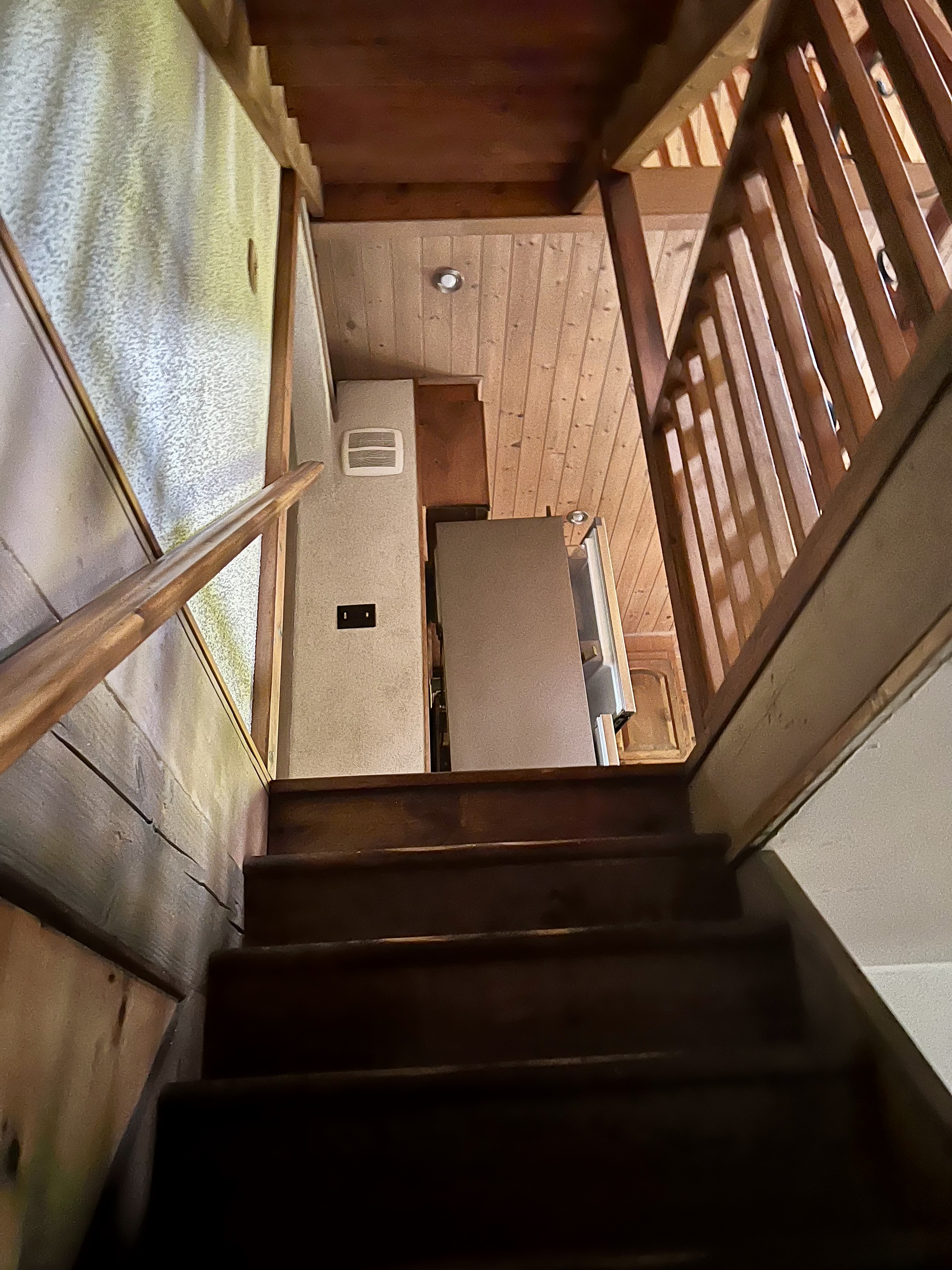 Stairway up to the kitchen