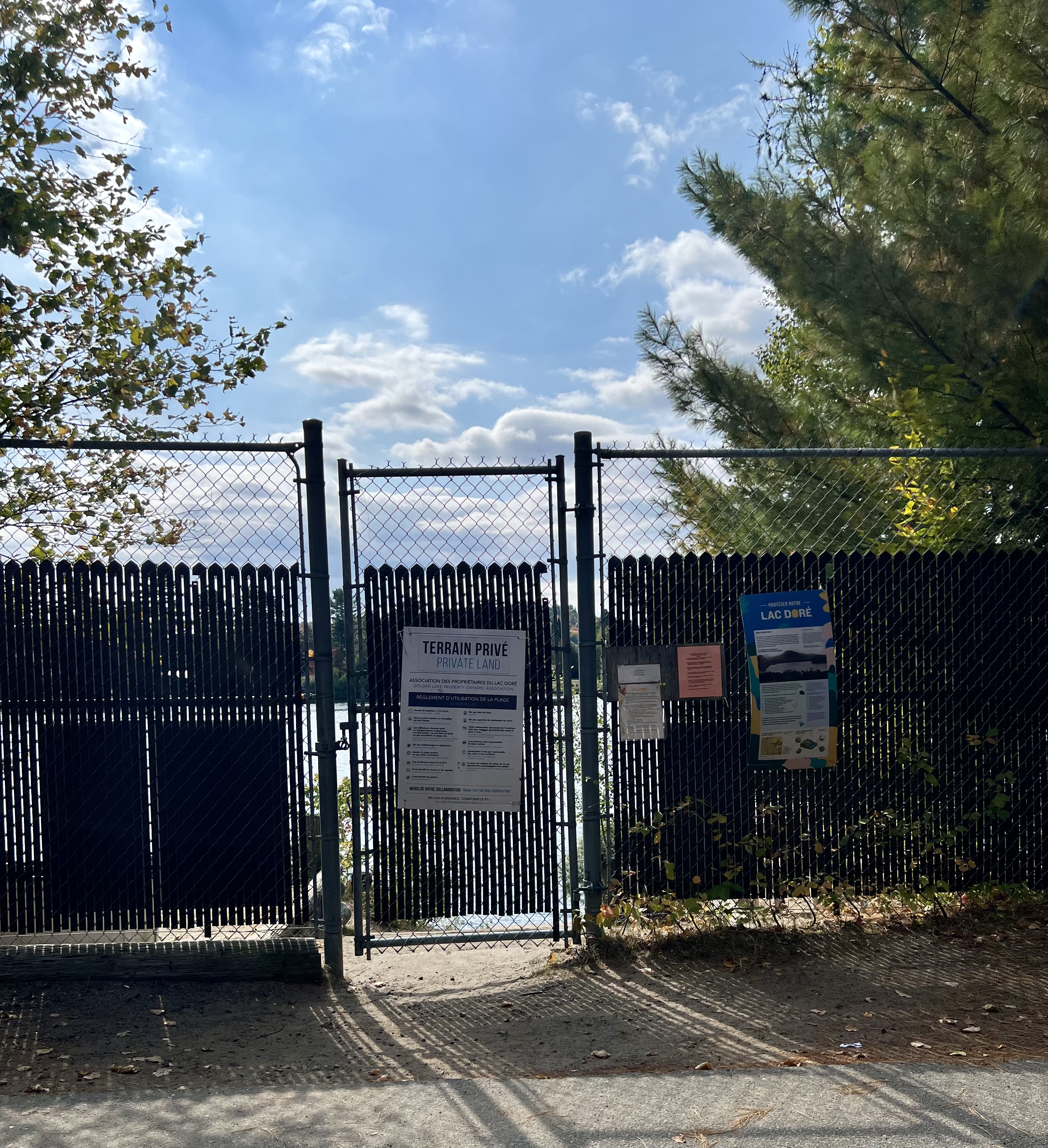 Access to Golden lake for swimming